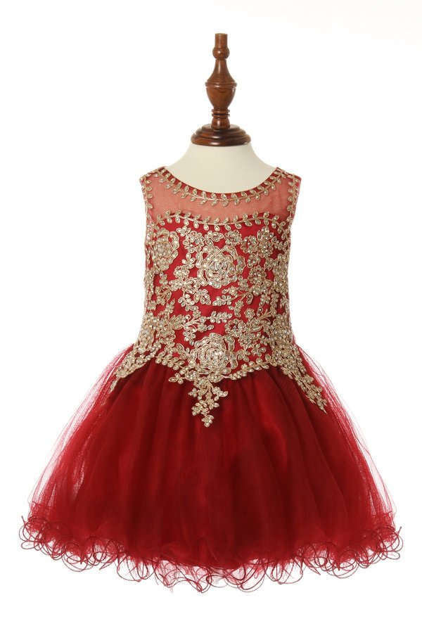 Lace Rhinestone Tulle Girl Baby Dress by Cinderella Couture USA 5017B