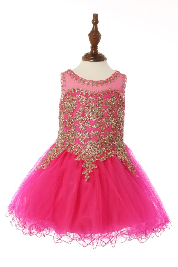Lace Rhinestone Tulle Girl Baby Dress by Cinderella Couture USA 5017B