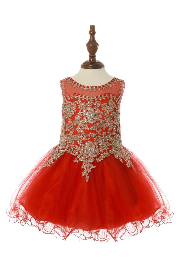 Lace Rhinestone Tulle Girl Baby Dress by Cinderella Couture USA 5017B