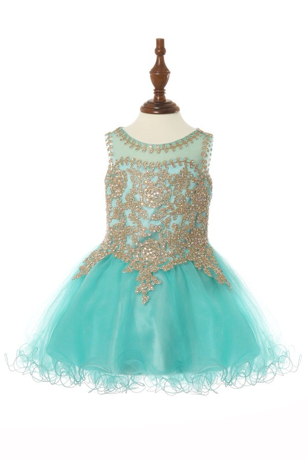 Lace Rhinestone Tulle Girl Baby Dress by Cinderella Couture USA 5017B