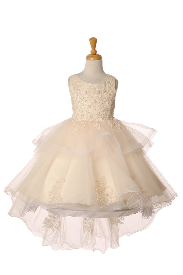 Sequin Pearl Beaded Tulle Party Dress by Cinderella Couture USA 9120