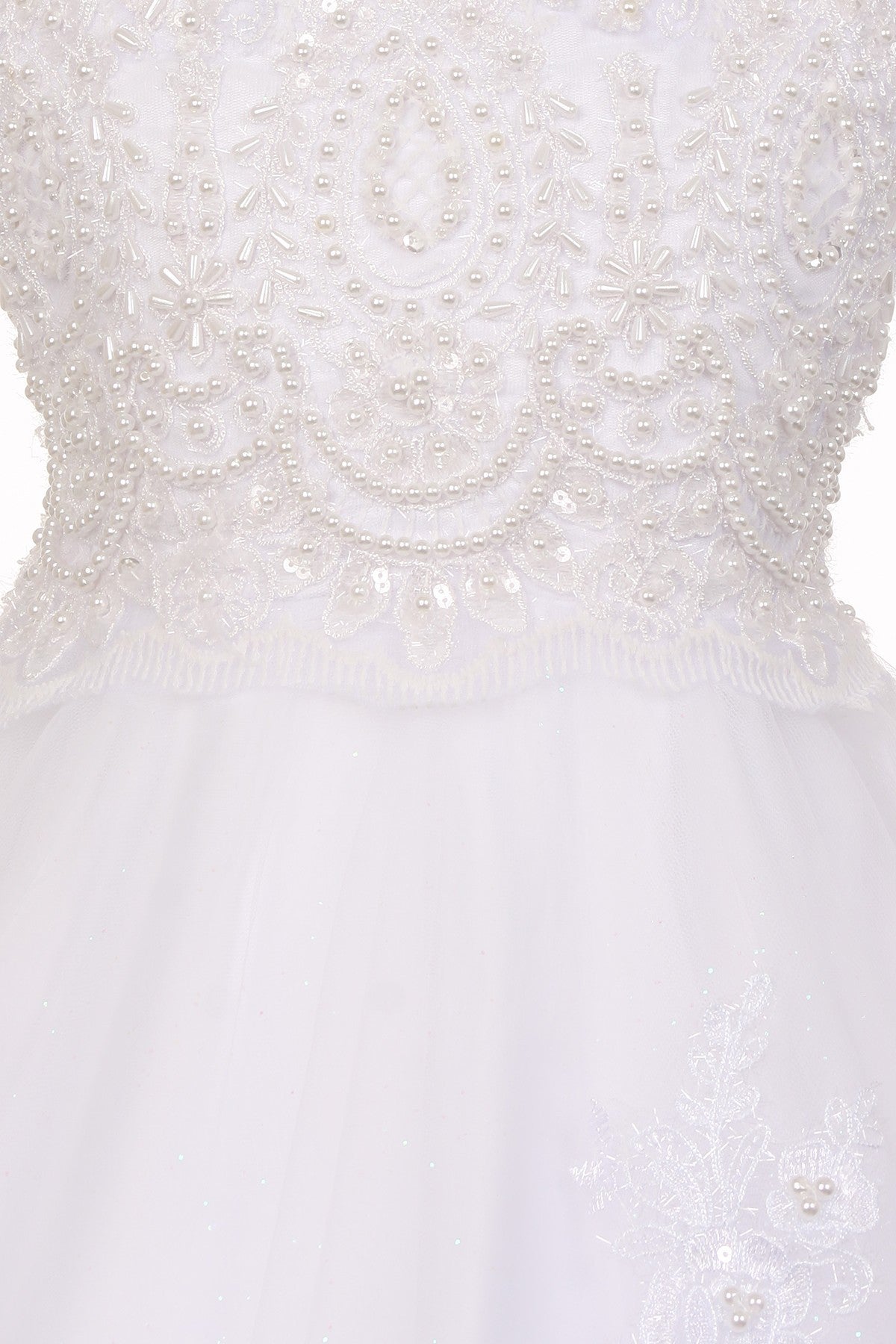 Floral Lace Cap Sleeves Tulle Flower Girl Dress by Cinderella Couture USA AS2011