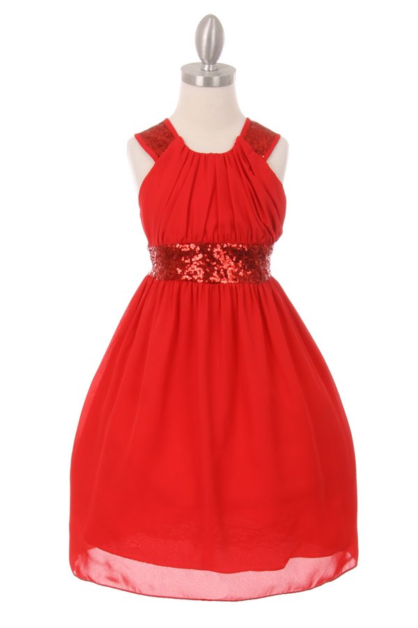 Chiffon Girl Party Dress by Cinderella Couture USA AS5004