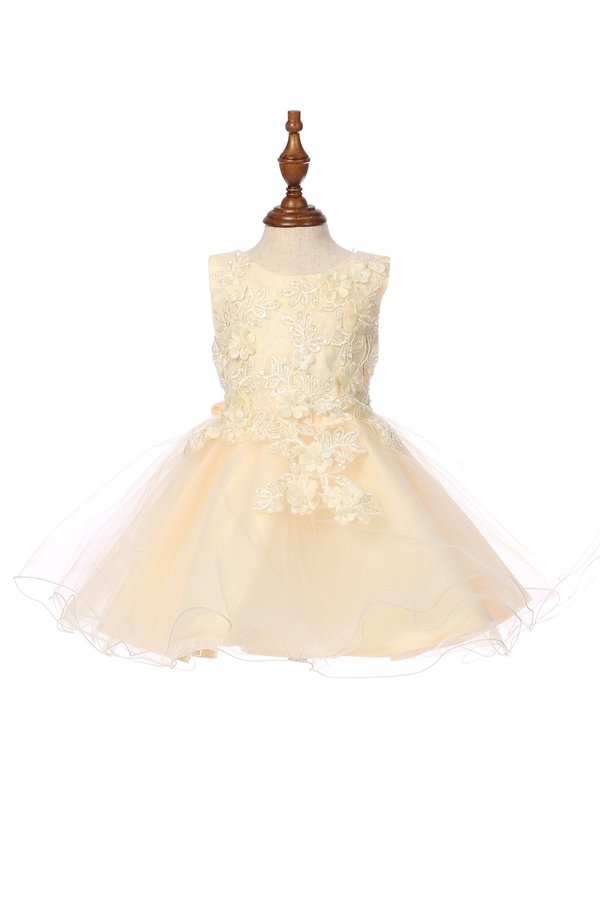 Floral Lace Tulle Girl Baby Dress by Cinderella Couture USA 9125B