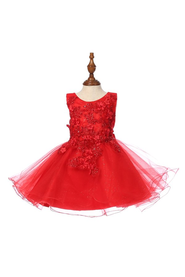 Floral Lace Tulle Girl Baby Dress by Cinderella Couture USA 9125B