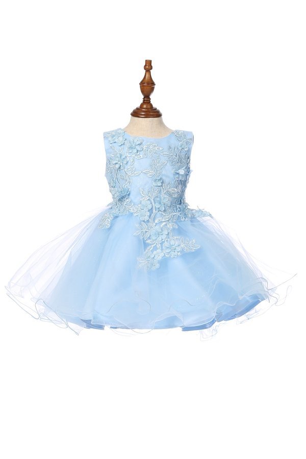 Floral Lace Tulle Girl Baby Dress by Cinderella Couture USA 9125B