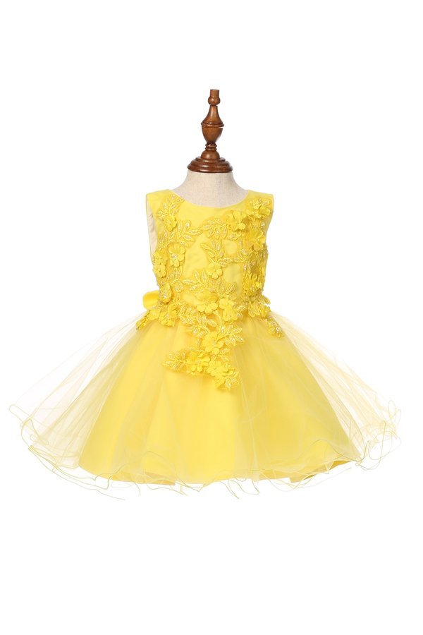 Floral Lace Tulle Girl Baby Dress by Cinderella Couture USA 9125B