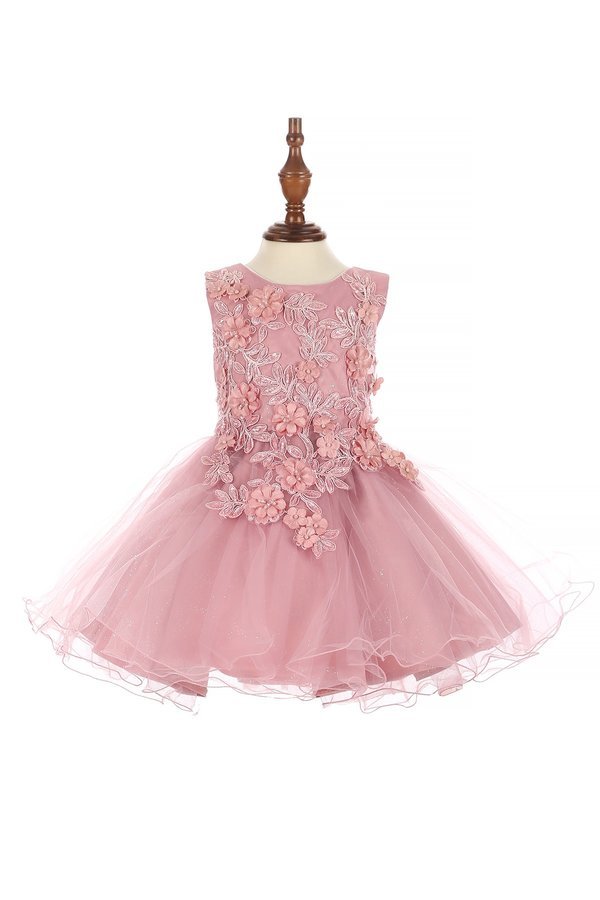 Floral Lace Tulle Girl Baby Dress by Cinderella Couture USA 9125B