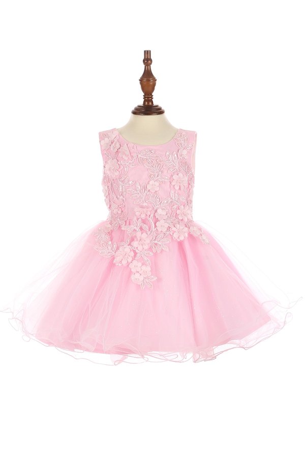 Floral Lace Tulle Girl Baby Dress by Cinderella Couture USA 9125B