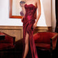 Strapless Satin Corset Fitted Gown by Cinderella Divine CDS406 - Special Occasion