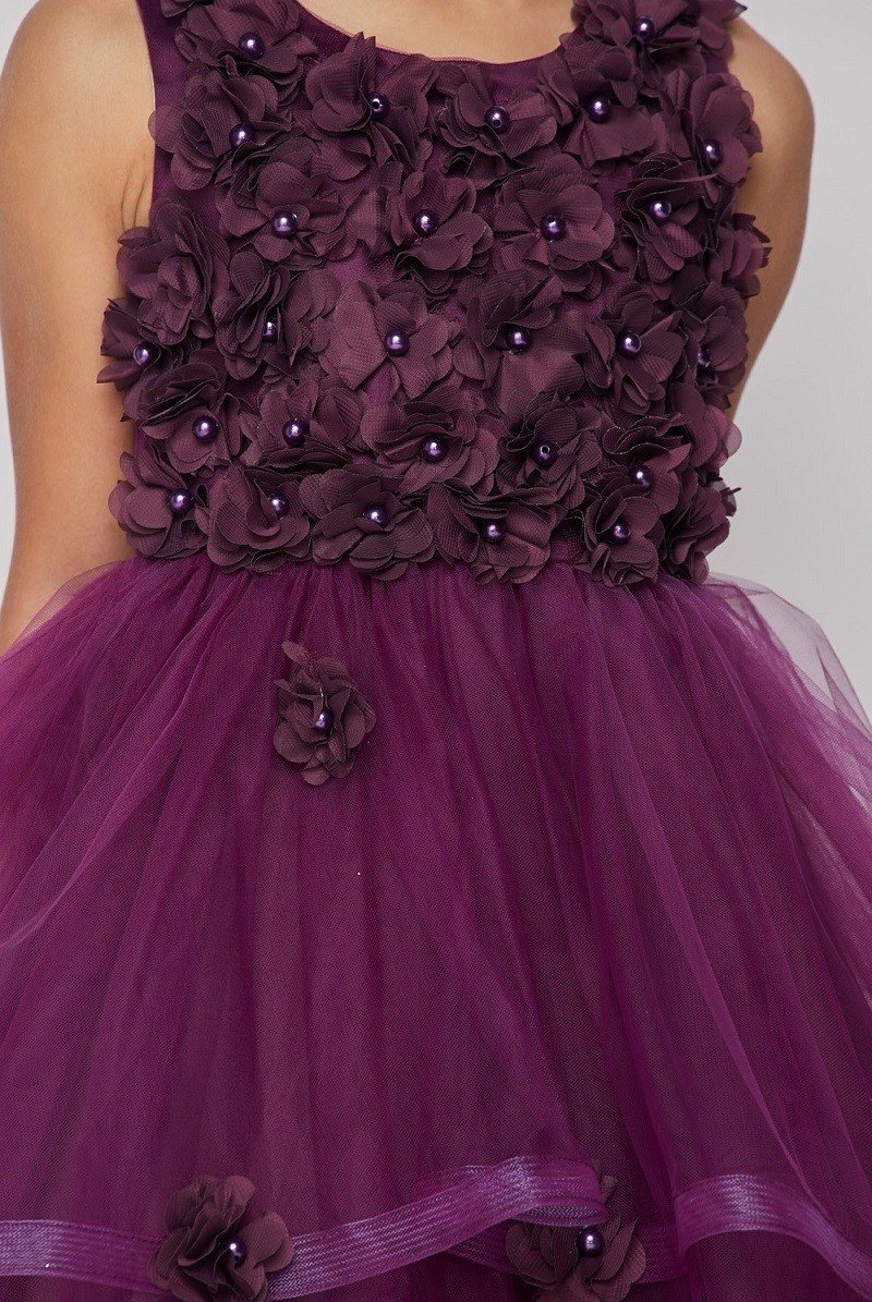 Floral Tulle Girl Party Dress by Cinderella Couture USA AS9084