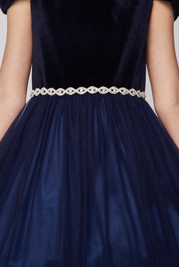 Velvet Tulle Girl Party Dress by Cinderella Couture USA 5057