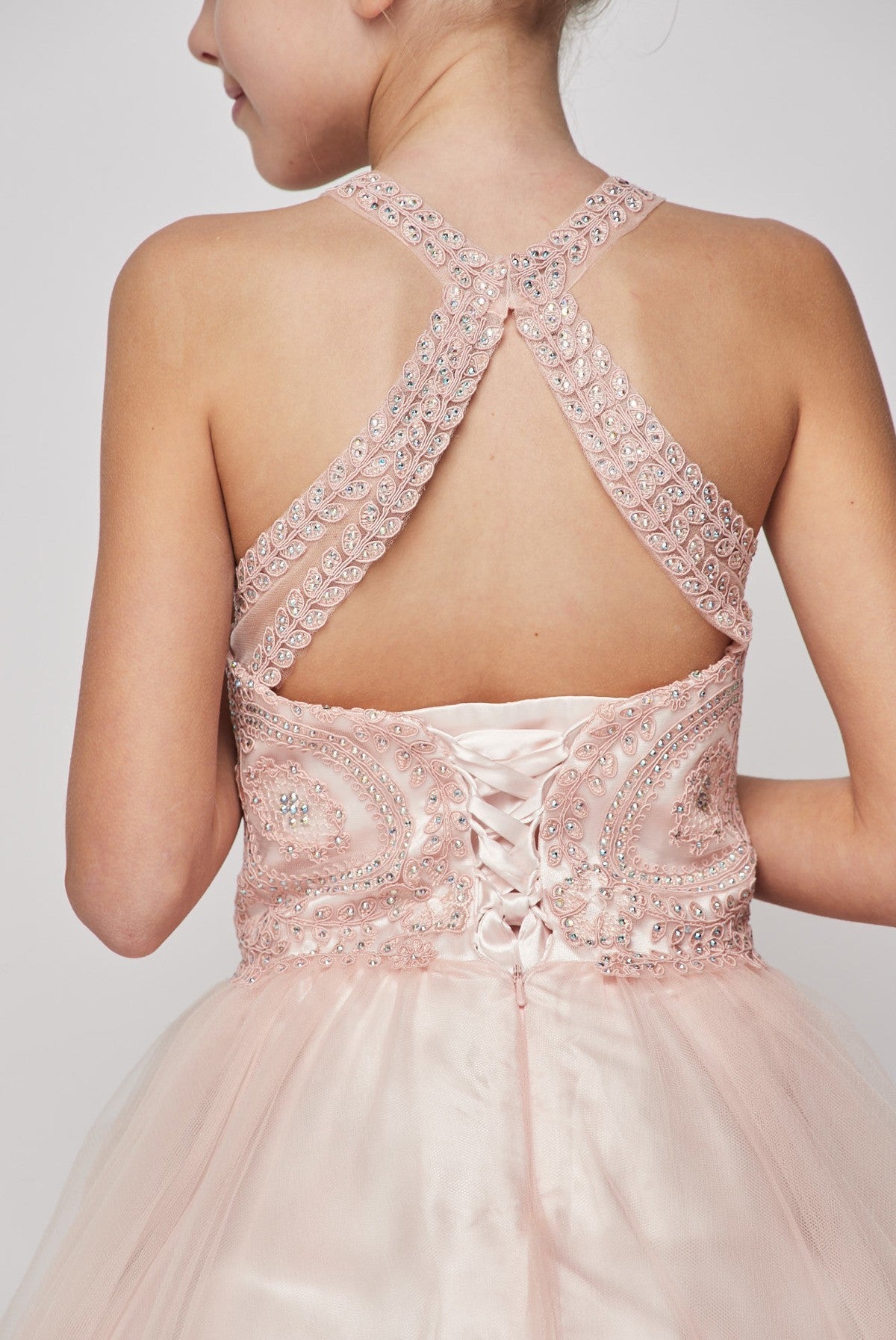Beaded Tulle Girl Party Dress by Cinderella Couture USA AS5065