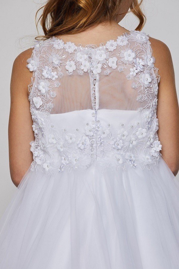 Floral Bodice Lace Tulle Flower Girl Dress by Cinderella Couture USA AS5035