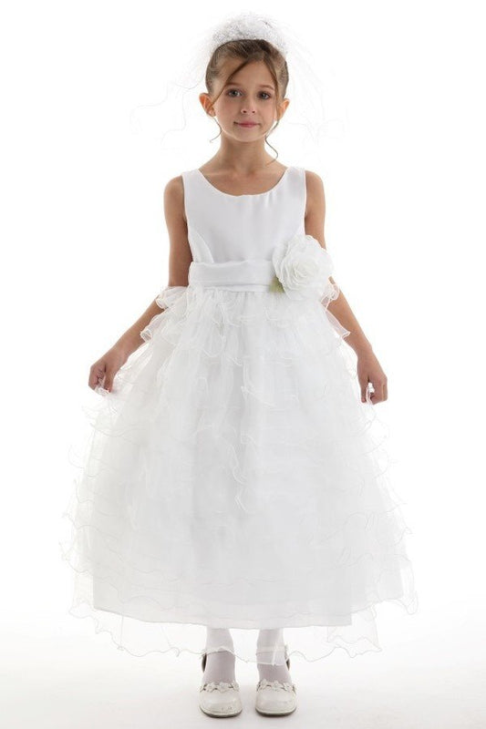 Tulle Satin Flower Girl Dress by Cinderella Couture USA AS1160