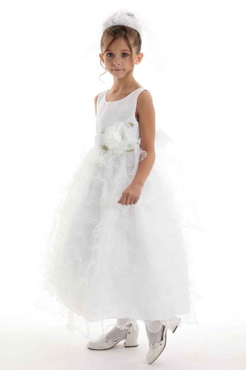 Tulle Satin Flower Girl Dress by Cinderella Couture USA AS1160