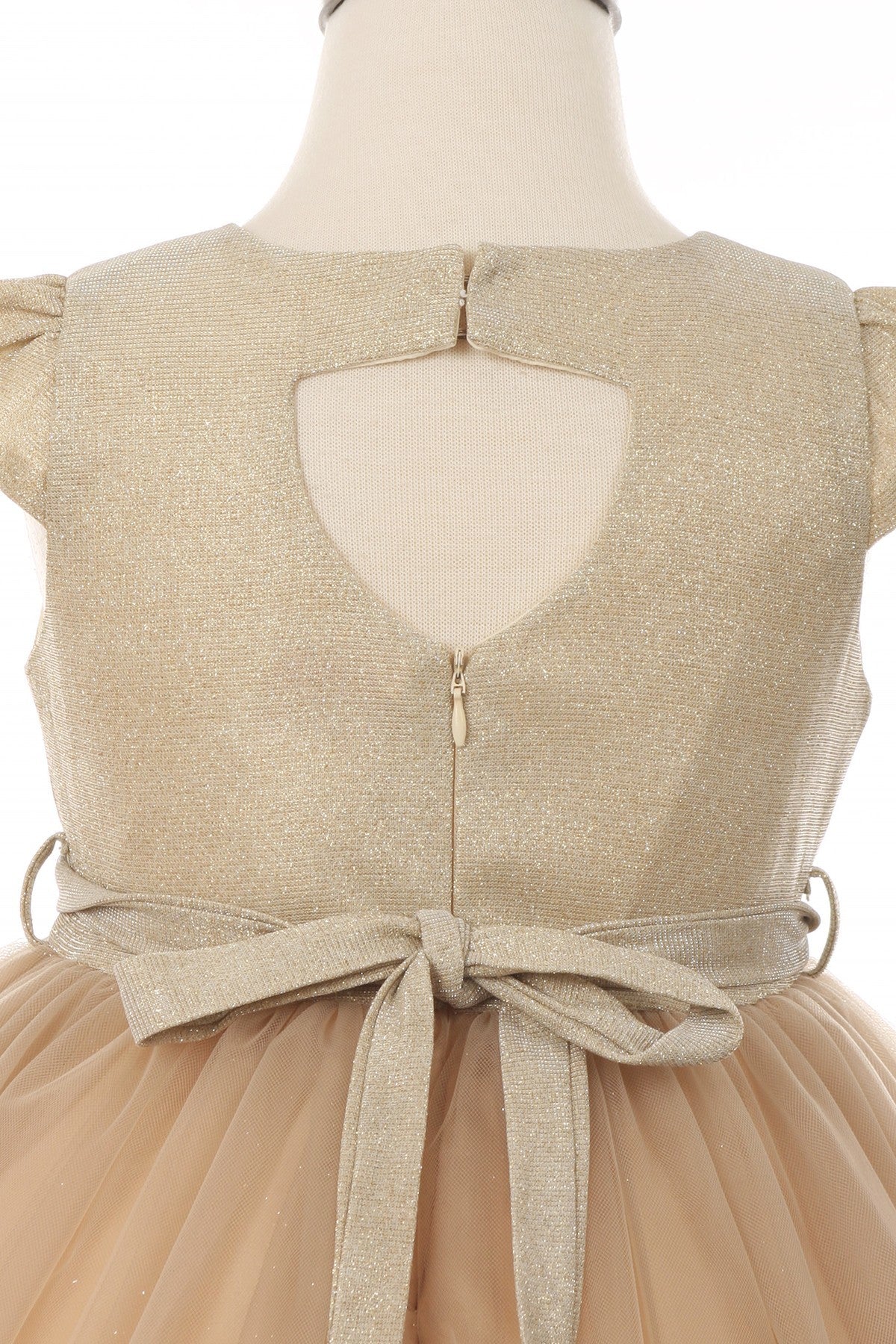 Cap sleeve Glitter Top, High Low Tulle Girl Party Dress by Cinderella Couture USA AS5072