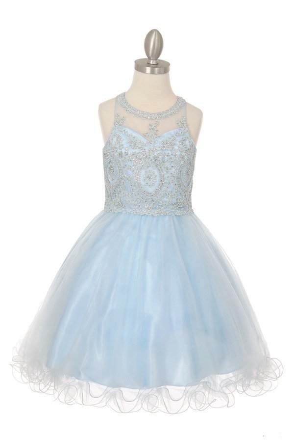 Beaded Tulle Girl Party Dress by Cinderella Couture USA AS5065