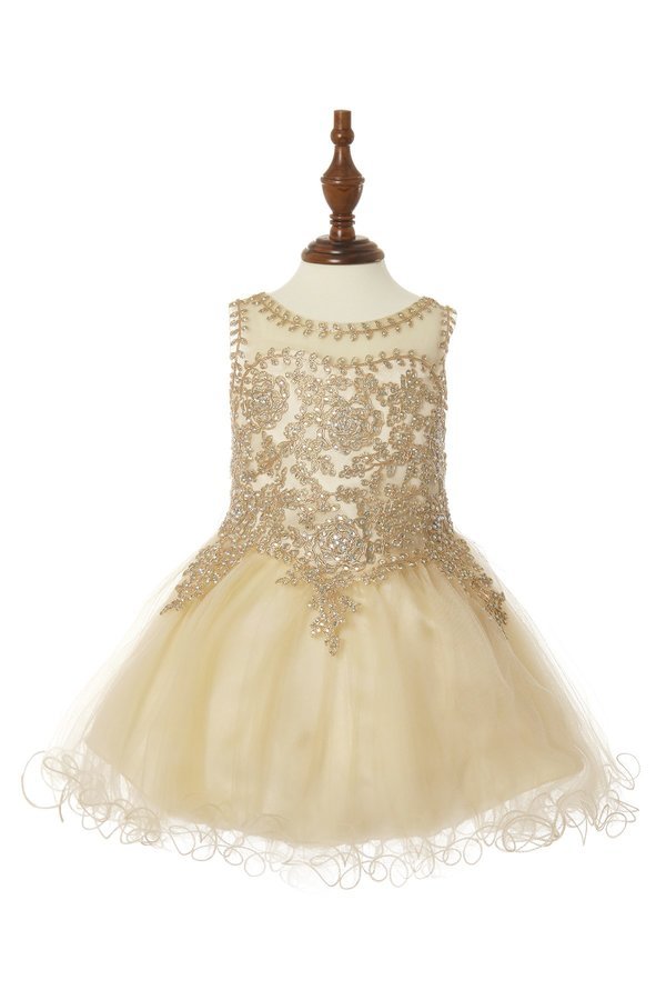Lace Rhinestone Tulle Girl Baby Dress by Cinderella Couture USA 5017B