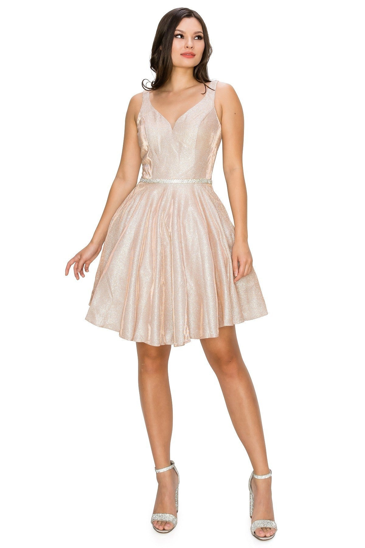 short rose gold party dress Rose Gold Life Of The Party Dress - XS Ellae Lisque - Perfect for Date Nights & Events