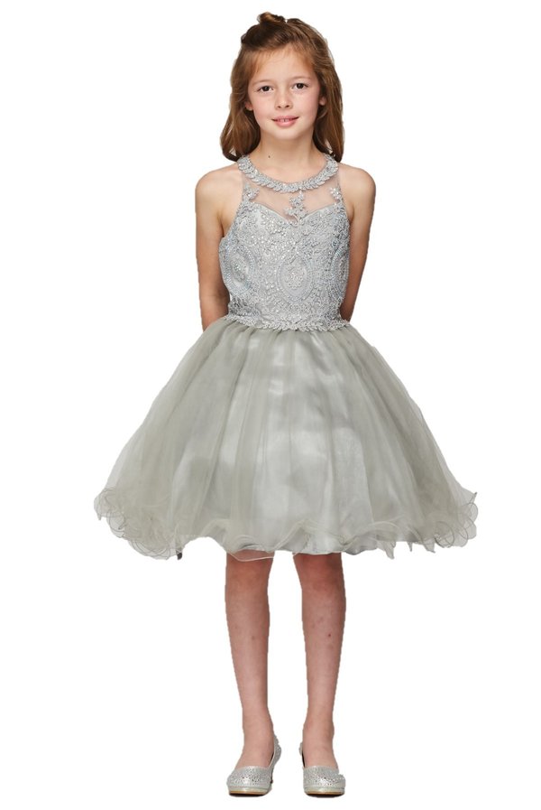 Beaded Tulle Girl Party Dress by Cinderella Couture USA AS5065