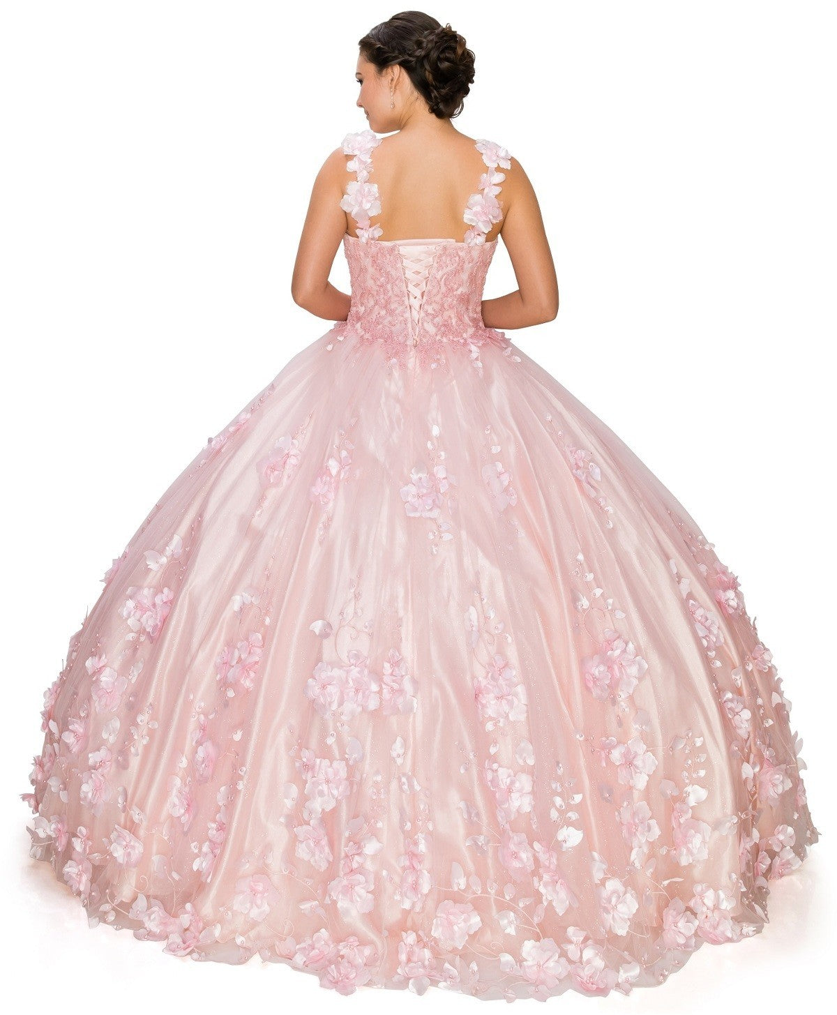 Floral Quinceanera Dress by Cinderella Couture USA AS8030J-blush