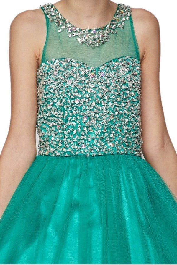 Stone Tulle Girl Party Dress by Cinderella Couture USA 8501