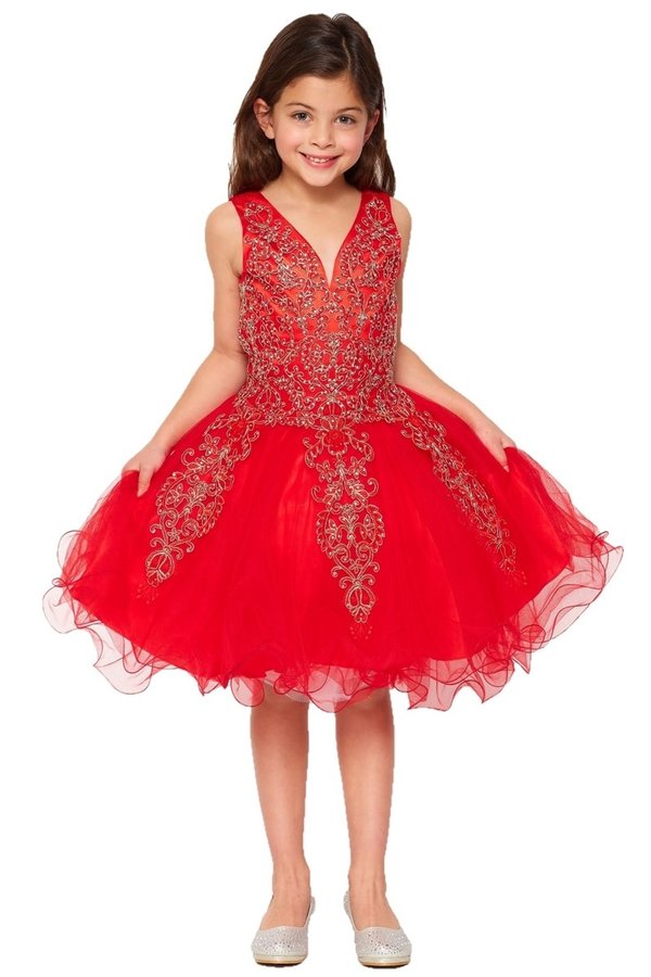 Sequin Tulle Girl Party Dress by Cinderella Couture USA AS5110