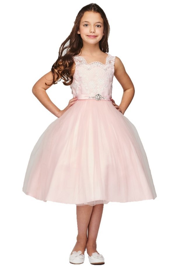 Beaded Lace Soft Tulle Flower Girl Dress by Cinderella Couture USA AS5079N