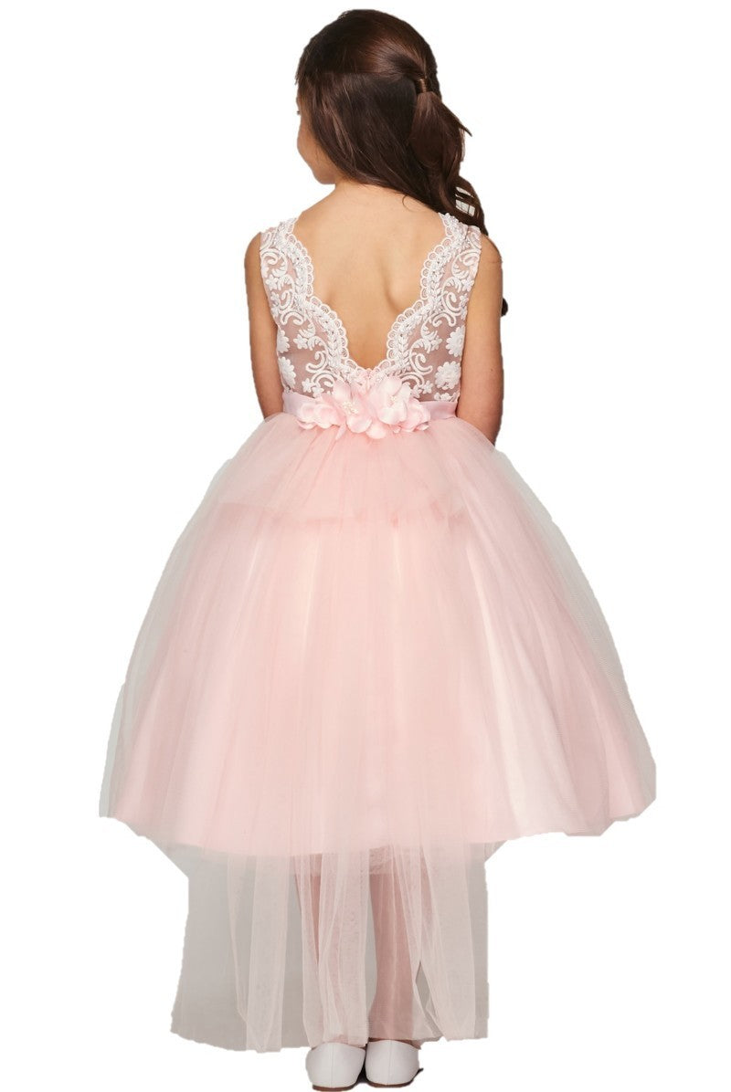 Beaded Lace Soft Tulle Flower Girl Dress by Cinderella Couture USA AS5079N