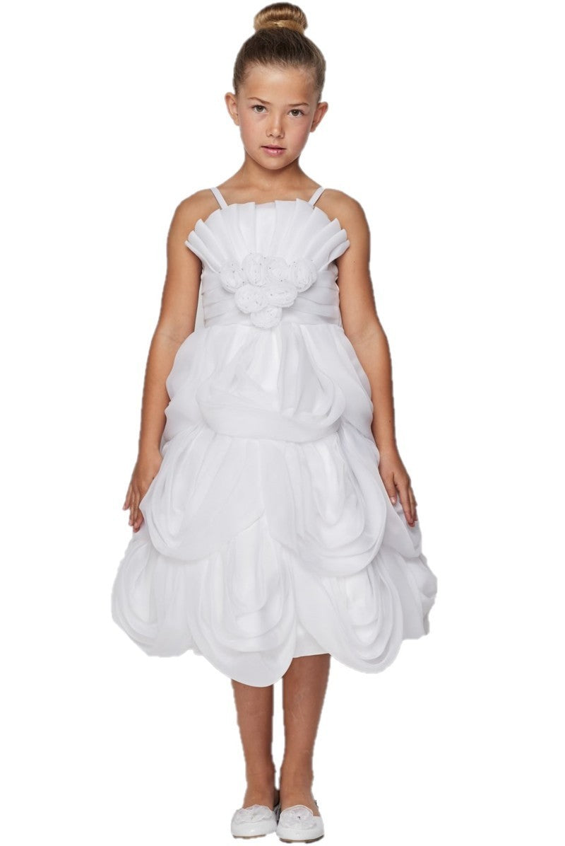 Satin Chiffon Flower Girl Dress by Cinderella Couture USA 62406B