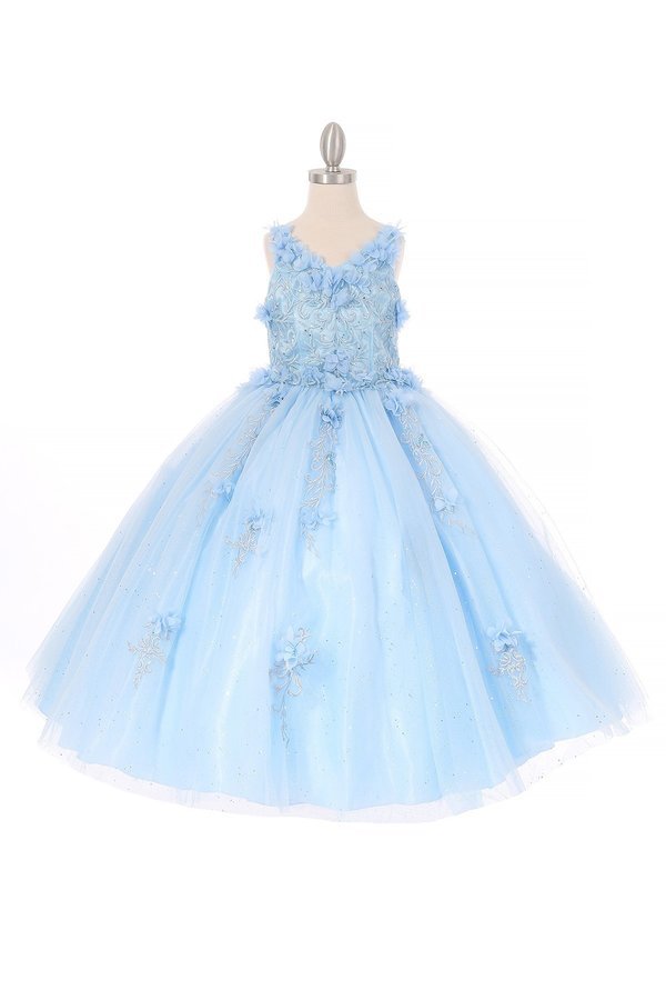 Flower Glitter Tulle Girl Mini Quince by Cinderella Couture USA AS8025