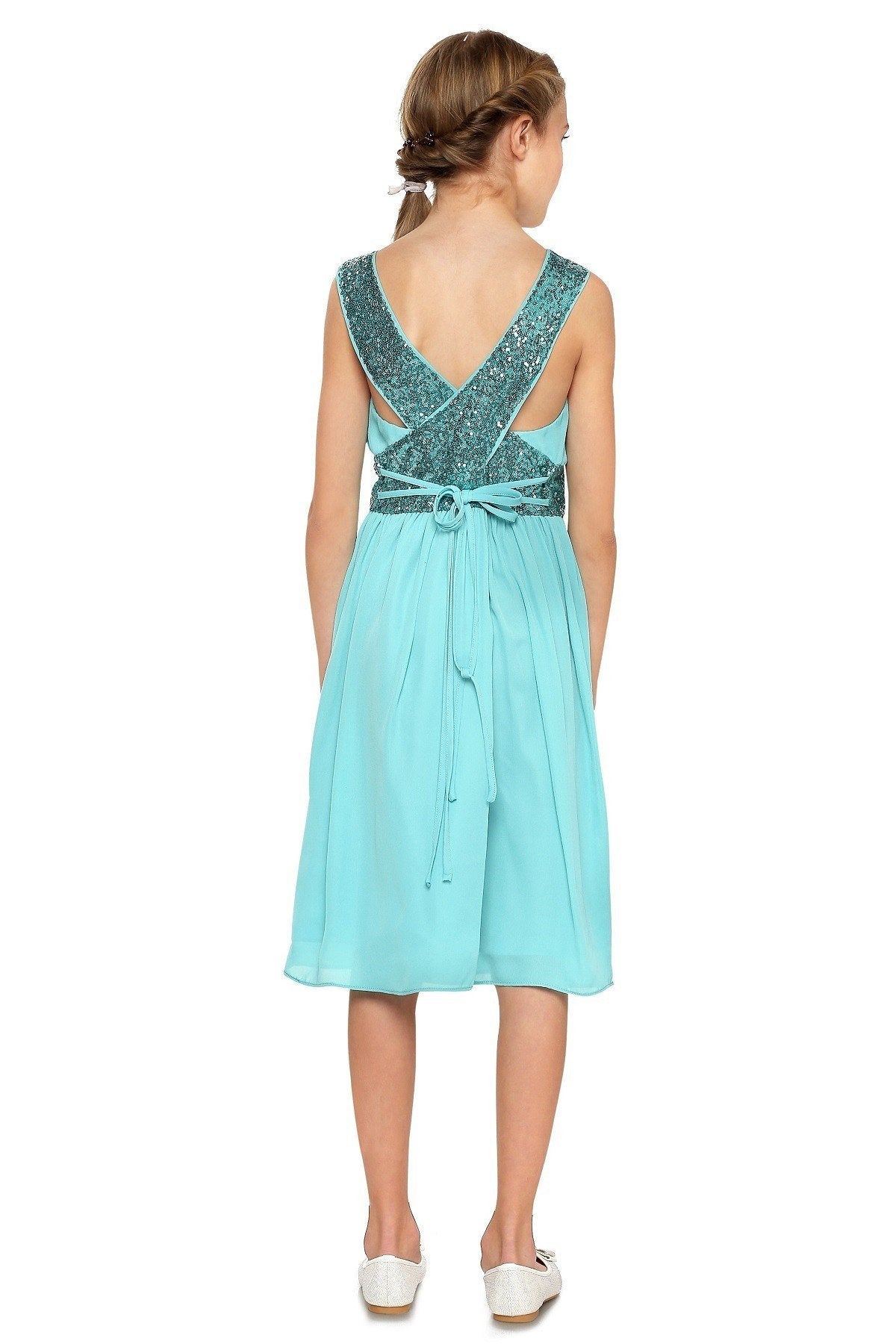 Chiffon Girl Party Dress by Cinderella Couture USA AS5004