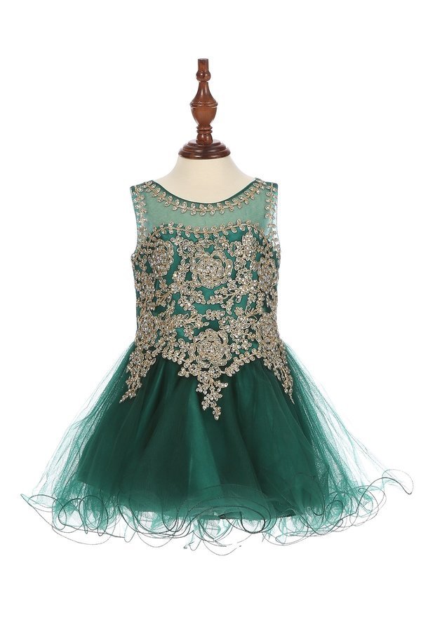 Lace Rhinestone Tulle Girl Baby Dress by Cinderella Couture USA 5017B
