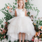 Champagne Girl Dress with Ruffled Tulle High-Low Dress - AS5658