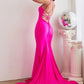 Fuchsia_1 Long Stretch Mermaid Gown CD2219 - Women Evening Formal Gown - Special Occasion