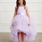 Lilac Girl Dress with Ruffled Tulle High-Low Dress - AS5658