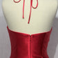 Red Fitted Satin Corset Gown CH112 - Women Evening Formal Gown - Special Occasion