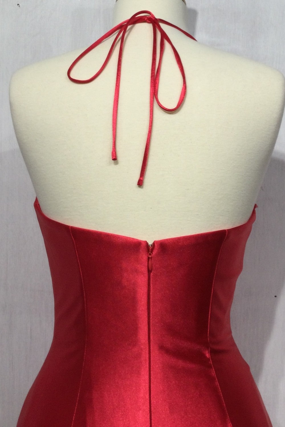 Red Fitted Satin Corset Gown CH112 - Women Evening Formal Gown - Special Occasion