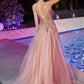 Rose-gold_1 Layered Tulle A-Line Gown CD874 - Women Evening Formal Gown - Special Occasion-Curves