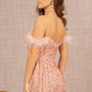 Rose Gold_4 Feather Sequin Velvet Mermaid Slit Gown GL3163 - Women Formal Dress - Special Occasion-Curves