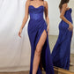 Royal Glitter Corset Cowl Slit Gown CD254 - Women Evening Formal Gown - Special Occasion
