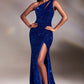 Royal One Shoulder Corset Slit Gown CD884 - Women Evening Formal Gown - Special Occasion