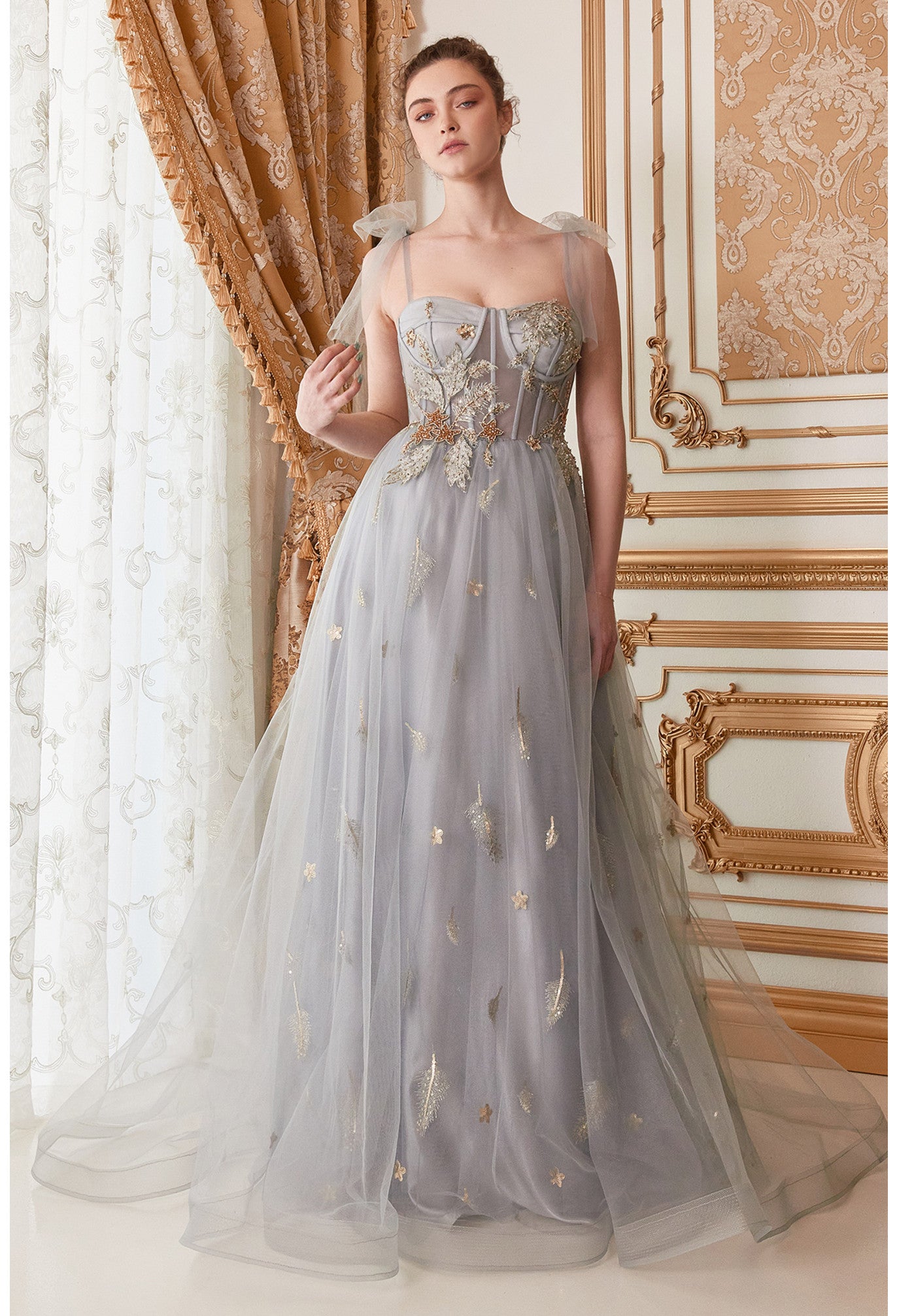 A0824 - Star of My Eye Corset Tulle A-Line - Andrea & Leo Couture | Lady Black Tie Midnight / 8 A0824 - Star of My Eye Corset Tulle A-Line - Andrea & Leo Couture | Lady Black Tie Midnight / 8