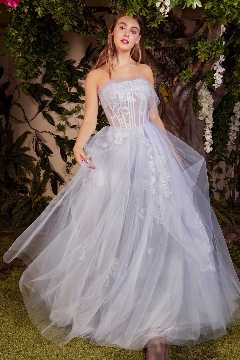 Strapless Corset Tulle Ball Gown by Andrea & Leo Couture A1050