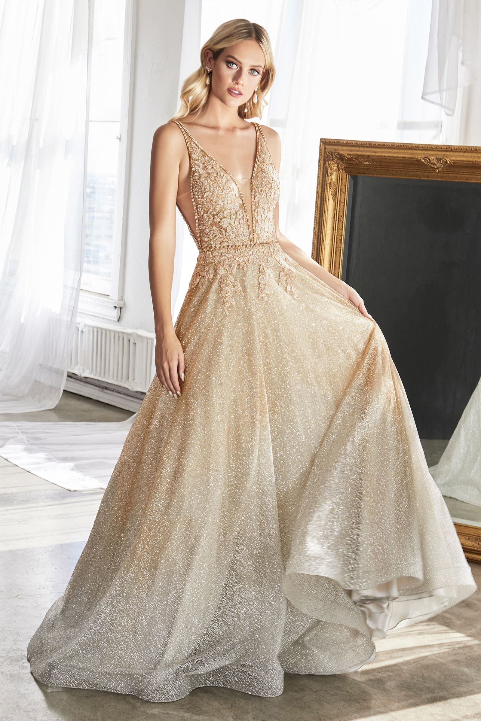 Lace Beaded Bodice Ballgown by Cinderella Divine - CD208 - Special Occ Ariststyles Lace Beaded Bodice Ballgown by Cinderella Divine - CD208 - Special Occ Ariststyles