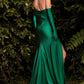 STRETCH SATIN GOWN WITH GLOVES by Cinderella Divine CD979C - Curves