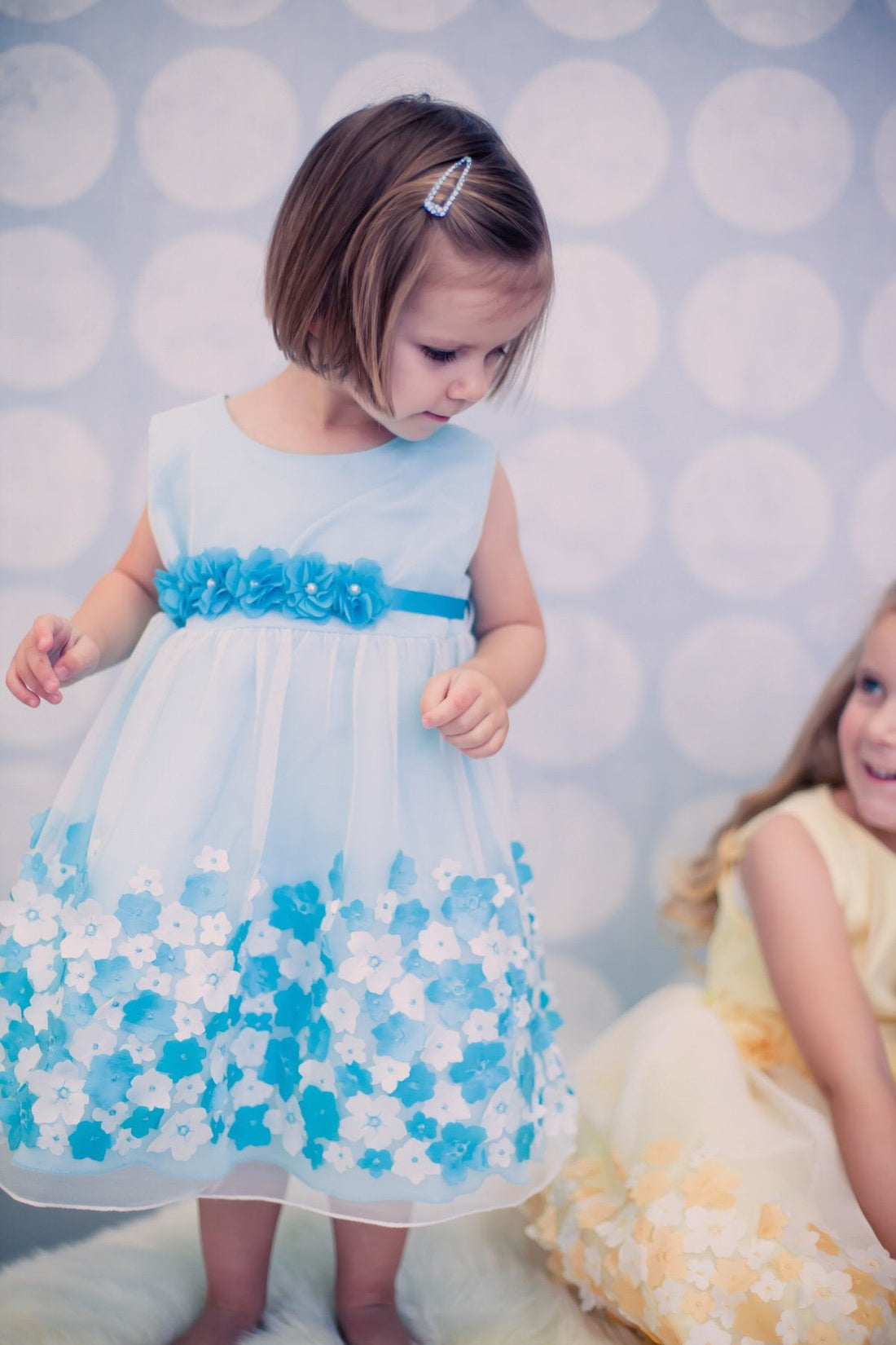 Baby Girl Mesh Flowers 3D Taffeta Party Dress - AS333 Kids Dream
