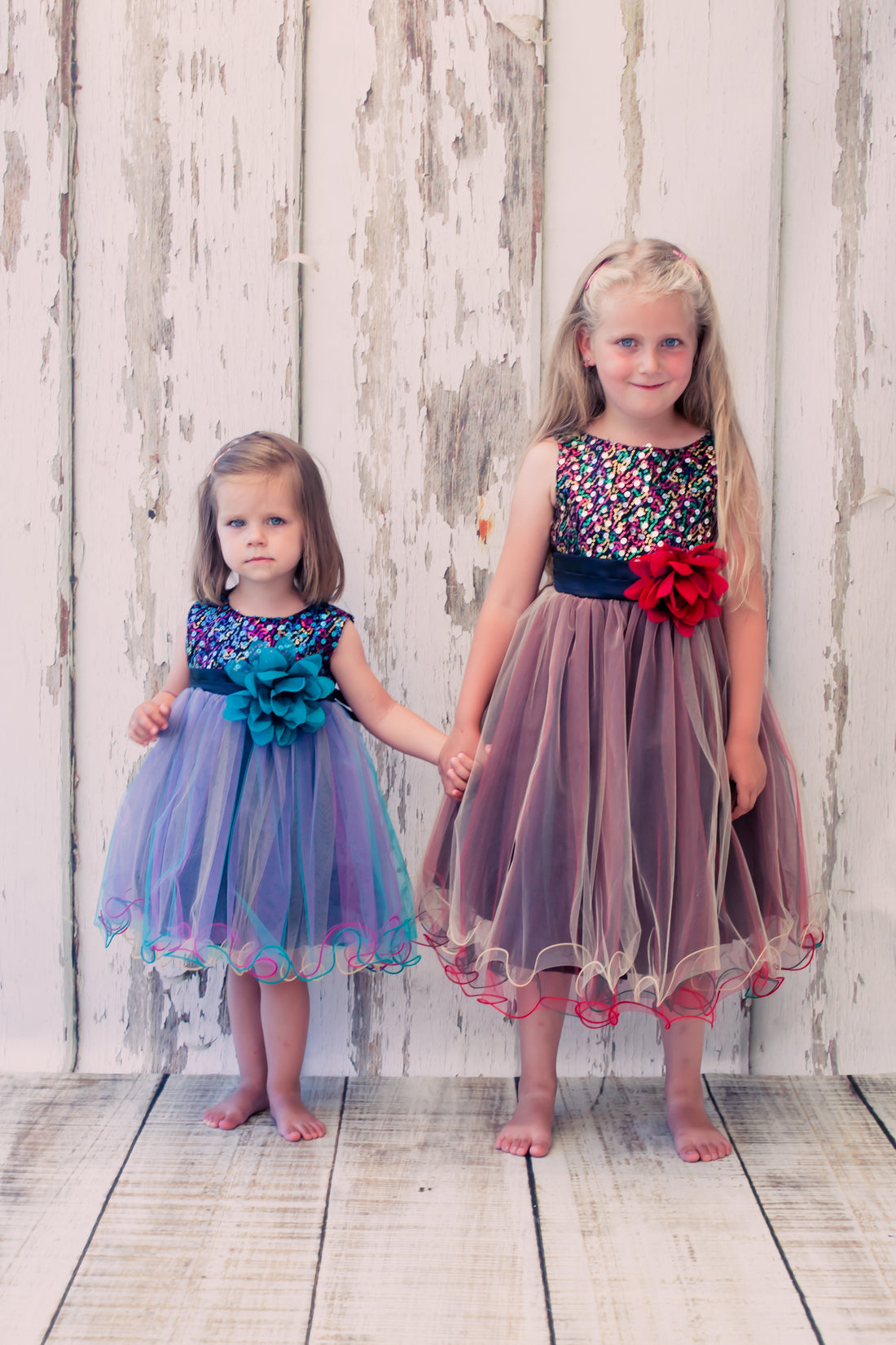 girl party dress multi Baby Girl Multi-Sequin Trio Color Tulle Party Dress- AS328 Kids Dream Red / XL-24M