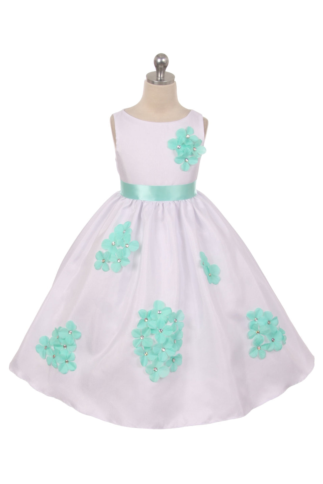 Shantung Decorated with Flower Petals Girl Party Dress by AS204F Kids Dream - Girl Formal Dresses
